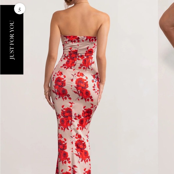 new Sexy & Stunning Club L London Champagne Floral Dress Size 4 (Small) Revolve - Picture 4 of 5